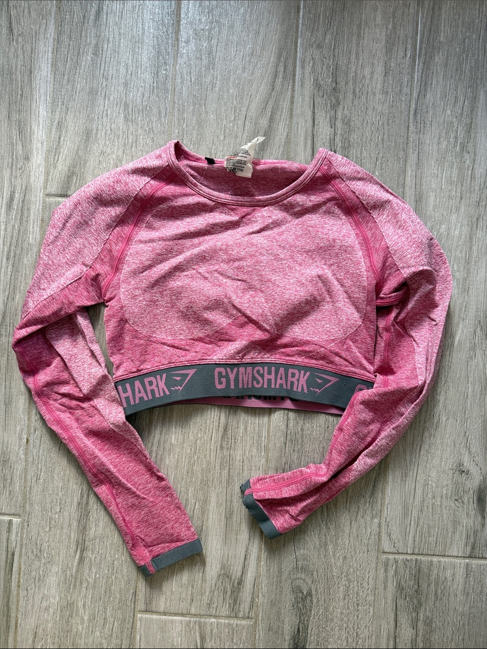Gymshark Rose Heather Seamless Cropped Long Sleeve Top